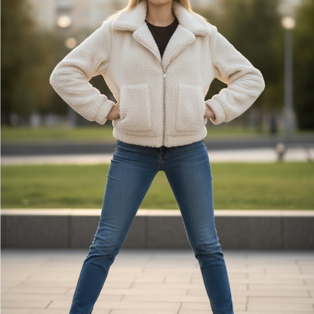Angel Kiss Cream Teddy Jacket